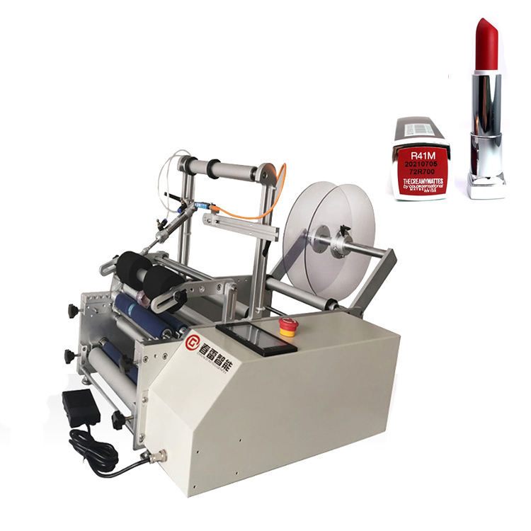 Semi automatic lipstick labeling machina